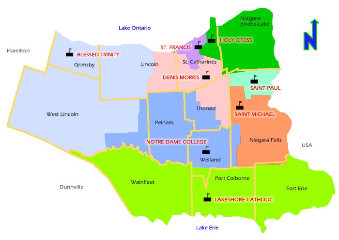 Boundary Map for Niagara Catholic District School Board
