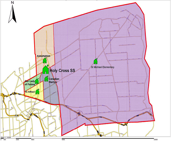 Holy Cross Secondary School boundary map