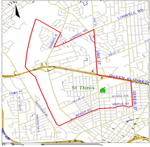 St Denis Catholic Elementary boundary map