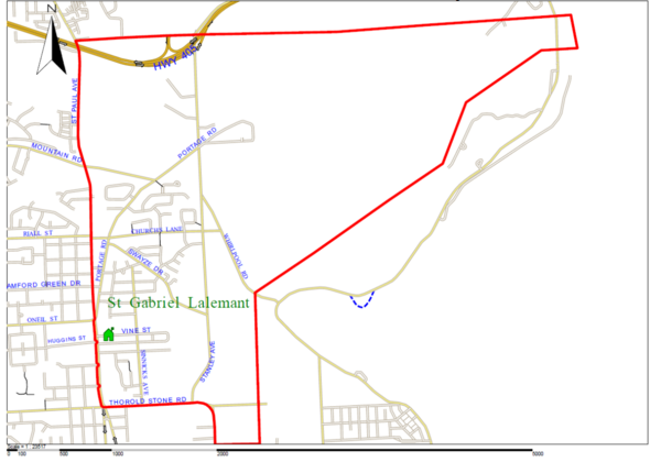 St Gabriel Lalemant boundary map