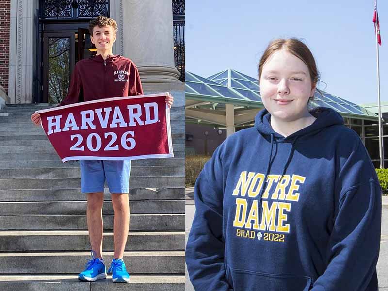 Lakeshore Catholic High School student Thomas Mete, and Notre Dame College School student Ciara Krsul are bound for the Ivy League in September